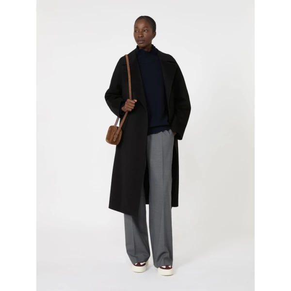 Max Mara Petra Stretch Wool Batavia Trousers in Dark Grey | Tailored pants | Coveti