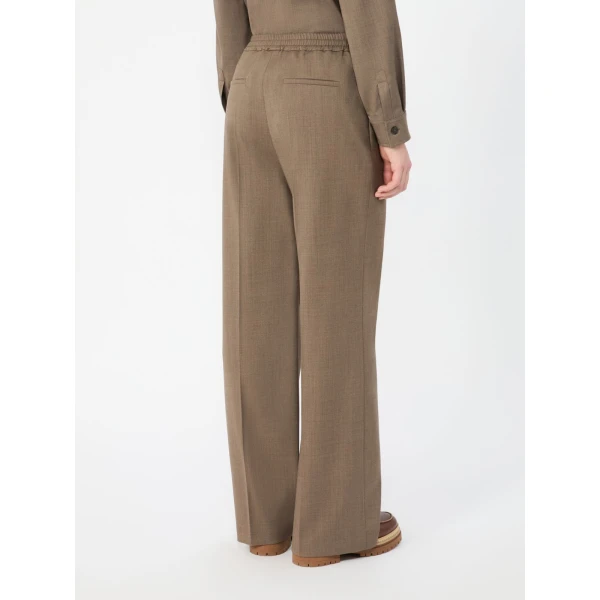 Max Mara Petra Stretch Wool Batavia Trousers in Marron Glace | Tailored pants | Coveti