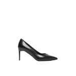 Max Mara Phyllis Nappa Leather Court Shoes in Black | Heels | Coveti