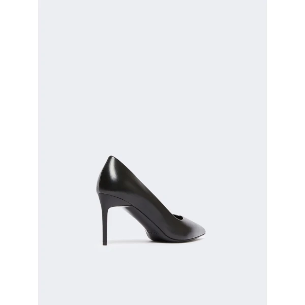 Max Mara Phyllis Nappa Leather Court Shoes in Black | Heels | Coveti
