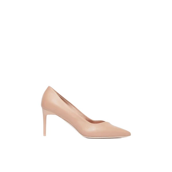 Phyllis Nappa Leather Court Shoes in Powder Pink
