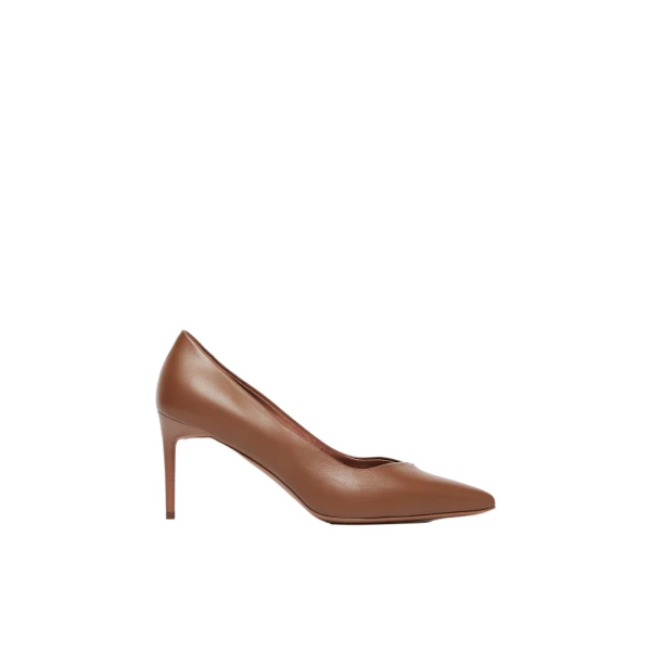 Phyllis Nappa Leather Court Shoes in Tobacco