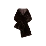 Max Mara Piacere Water-Repellent Canvas Padded Stole in Dark Brown | Scarves | Coveti
