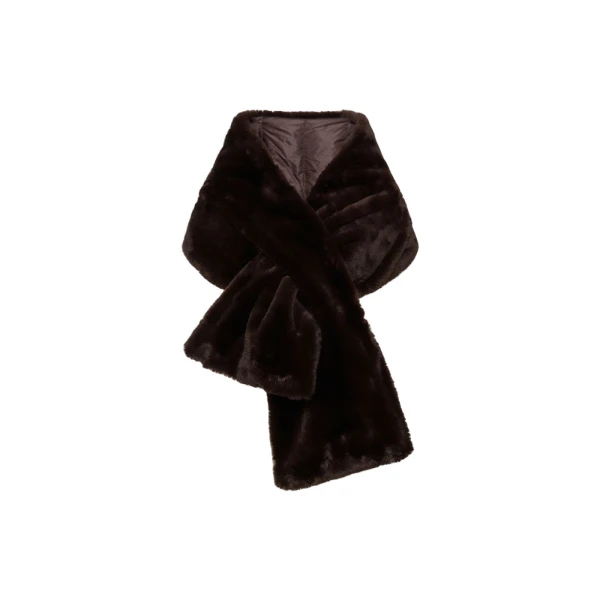 Max Mara Piacere Water-Repellent Canvas Padded Stole in Dark Brown | Scarves | Coveti