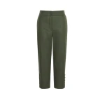 Max Mara Piega Melange Wool Cropped Trousers in Moss Green | Tailored pants | Coveti