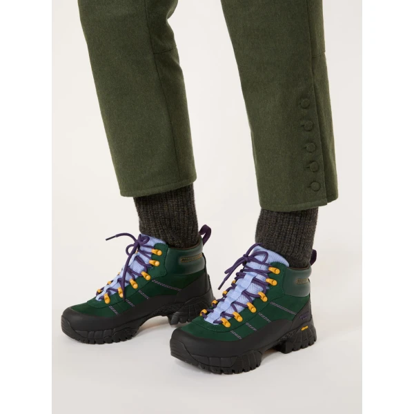 Max Mara Piega Melange Wool Cropped Trousers in Moss Green | Tailored pants | Coveti