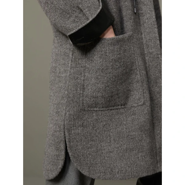 Max Mara Pietra Baby Llama Parka Coat in Medium Grey | Coats | Coveti
