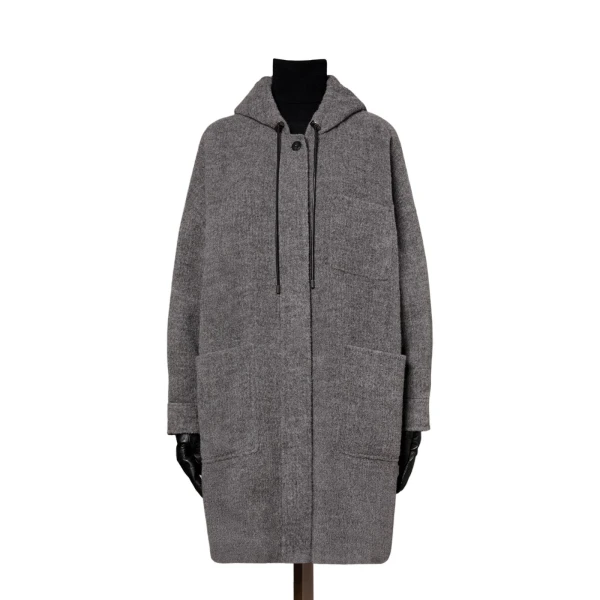 Pietra Baby Llama Parka Coat in Medium Grey