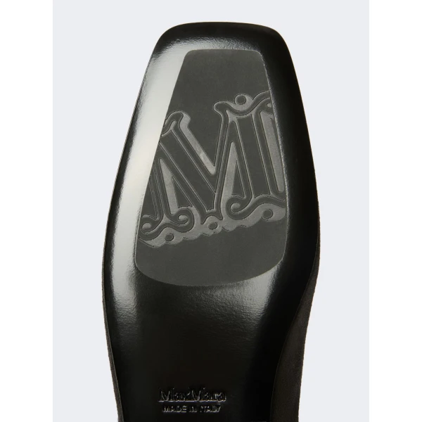 Max Mara Pietra Studded Split Leather Boots in Dark Grey | Boots | Coveti