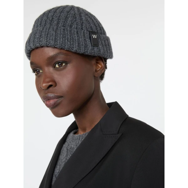 Max Mara Pietre Cashmere Docker Hat in Dark Grey | Hats | Coveti