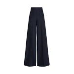Max Mara Pinza Wide-Fit Pique Jersey Trousers in Ultramarine | Wide leg pants | Coveti