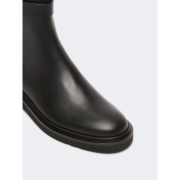 Max Mara Pio Leather Chelsea Boots in Black | Boots | Coveti