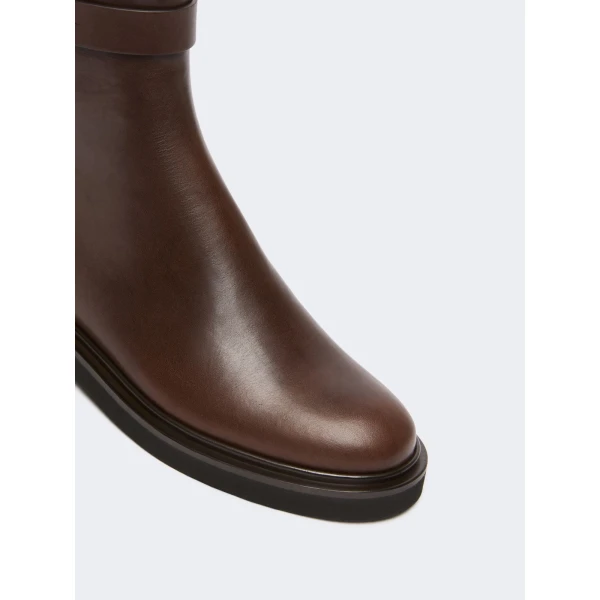 Max Mara Pio Leather Chelsea Boots in Dark Brown | Boots | Coveti