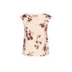 Max Mara Pioggia Printed Silk Crepe de Chine Top in Bordeaux | Blouse | Coveti