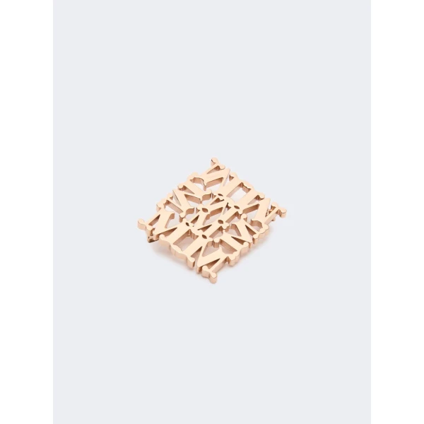 Max Mara Pioppo MaxMonogram Brooch in Bronze | Brooches & Pins | Coveti
