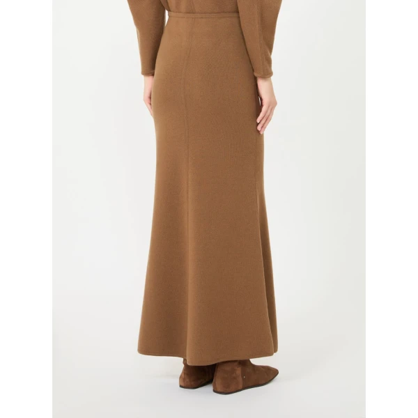 Max Mara Piuma Wool and Cashmere Knit Skirt in Camel | Maxi Skirts | Coveti