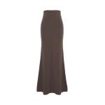 Max Mara Piuma Wool and Cashmere Knit Skirt in Mud | Maxi Skirts | Coveti