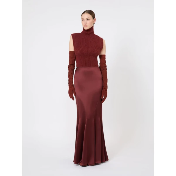 Max Mara Placido Slim-Fitting Mohair Jumper in Brown Bordeaux | Sweaters | Coveti