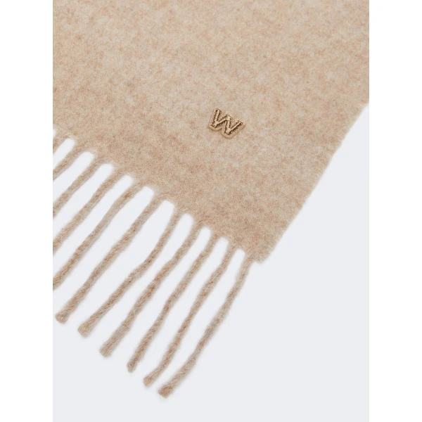 Max Mara Plain Wool Stole in Beige | Scarves | Coveti