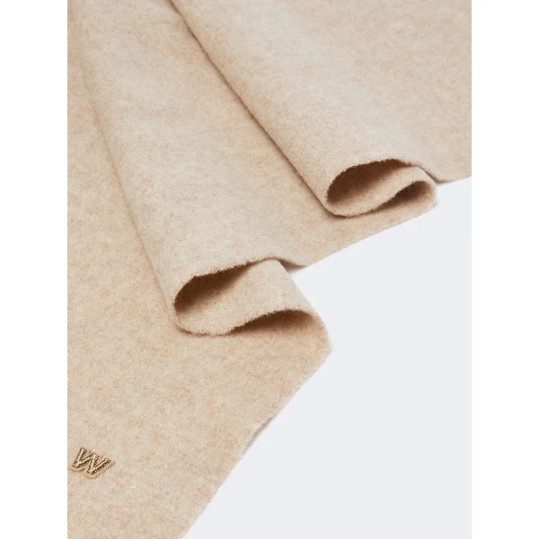 Max Mara Plain Wool Stole in Beige | Scarves | Coveti