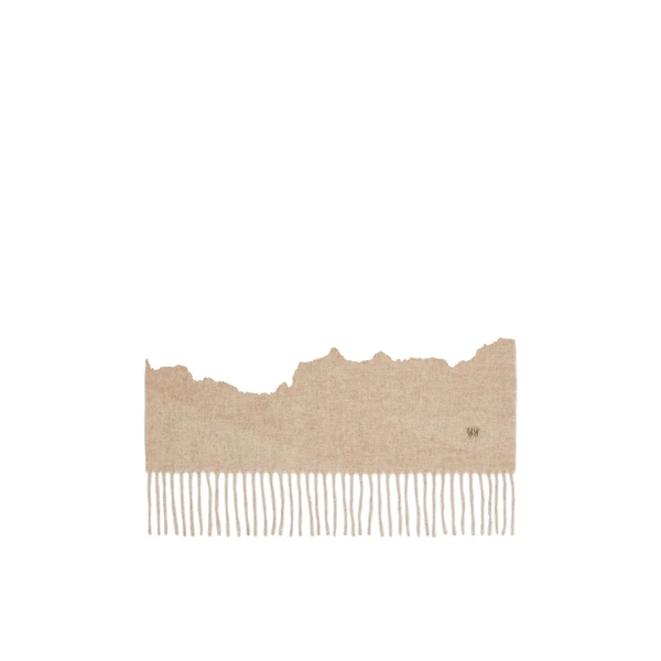 Plain Wool Stole in Beige