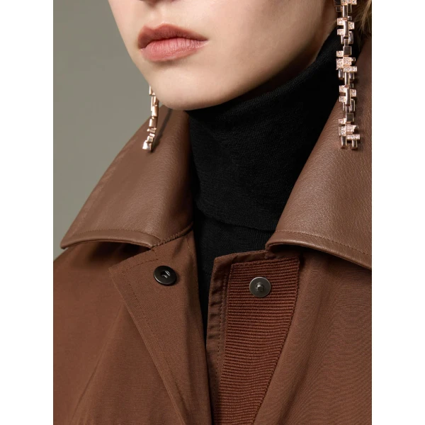 Max Mara Platani Cotton-Blend Faille Safari Jacket in Dark Brown | Jackets | Coveti
