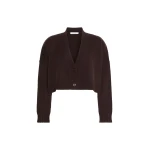 Max Mara Platani Wool and Cashmere Boxy Cardigan in Dark Brown | Cardigan | Coveti