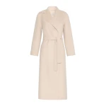 Max Mara Poldo Wool Broadcloth Robe Coat in Albino White | Wool Coat | Coveti