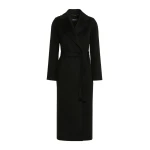 Max Mara Poldo Wool Broadcloth Robe Coat in Black | Wool Coat | Coveti
