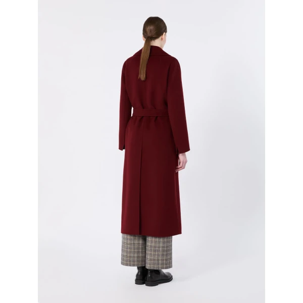 Max Mara Poldo Wool Broadcloth Robe Coat in Bordeaux | Wool Coat | Coveti