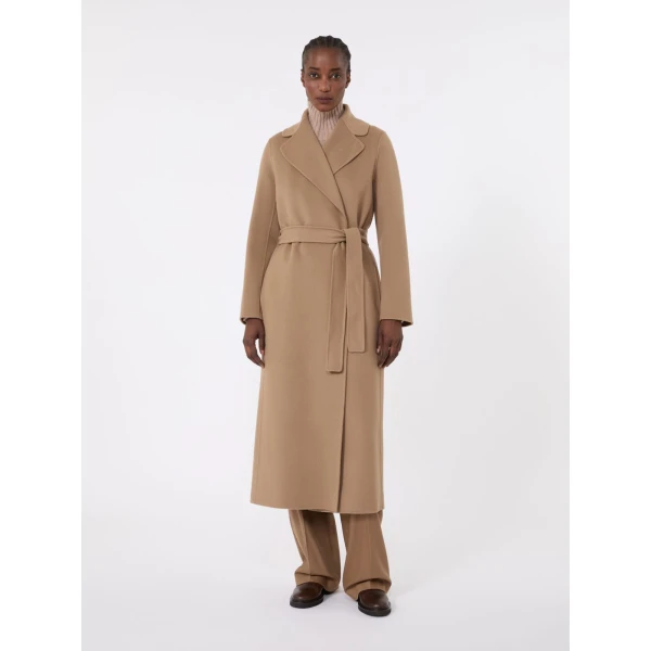 Max Mara Poldo Wool Broadcloth Robe Coat in Camel | Wool Coat | Coveti