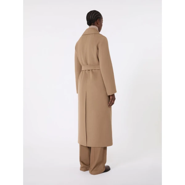 Max Mara Poldo Wool Broadcloth Robe Coat in Camel | Wool Coat | Coveti