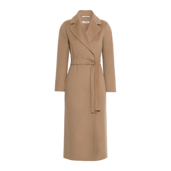 Max Mara Poldo Wool Broadcloth Robe Coat in Camel | Wool Coat | Coveti