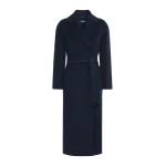 Max Mara Poldo Wool Broadcloth Robe Coat in Midnight Blue | Wool Coat | Coveti
