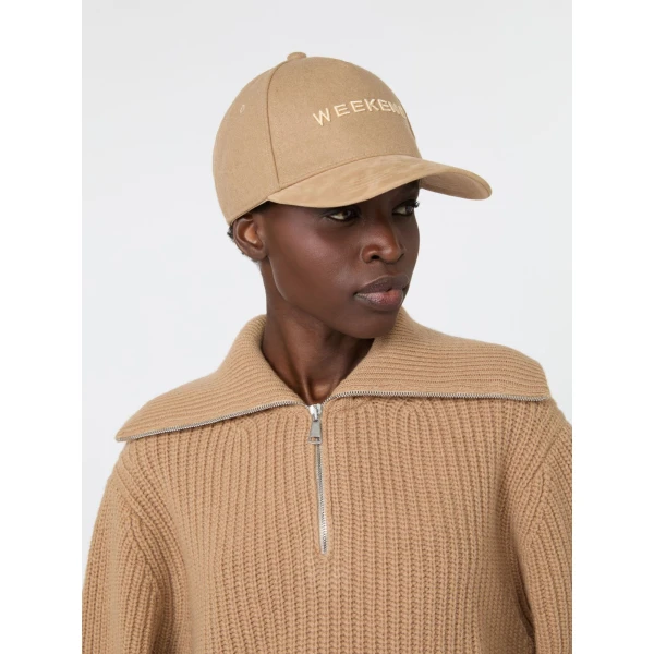 Max Mara Pomposa Wool Cloth Baseball Cap in Camel | Hats | Coveti