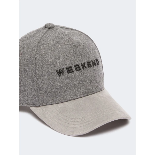 Max Mara Pomposa Wool Cloth Baseball Cap in Medium Grey | Hats | Coveti