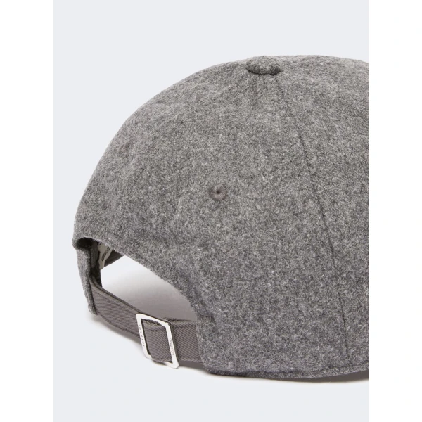 Max Mara Pomposa Wool Cloth Baseball Cap in Medium Grey | Hats | Coveti