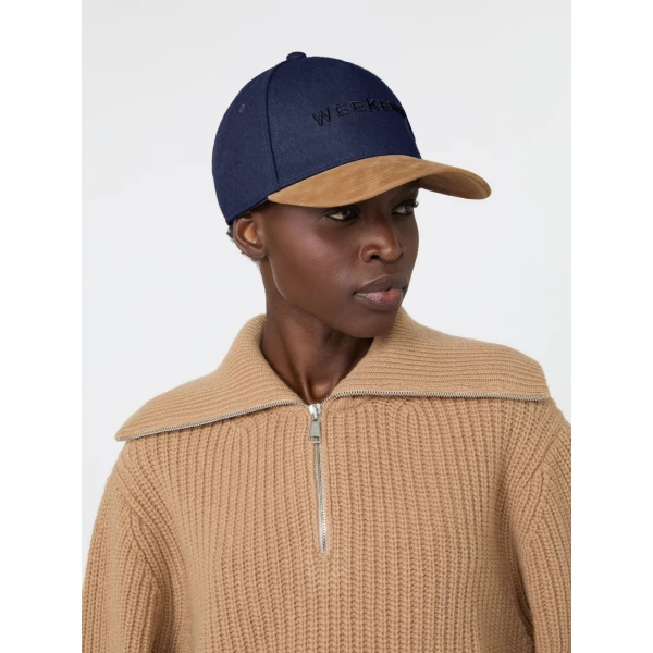 Max Mara Pomposa Wool Cloth Baseball Cap in Ultramarine | Hats | Coveti