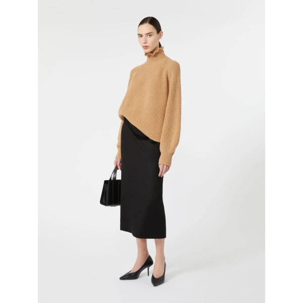 Max Mara Pontile Wool and Cashmere Sweater in Camel | Sweaters | Coveti