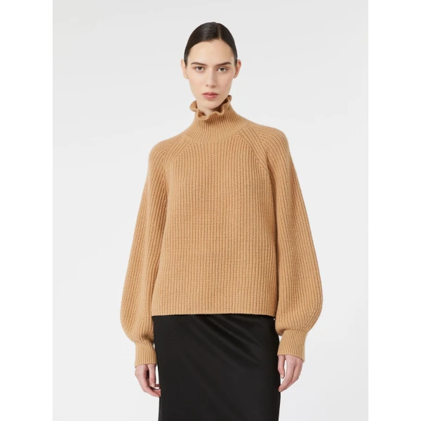 Max Mara Pontile Wool and Cashmere Sweater in Camel | Sweaters | Coveti