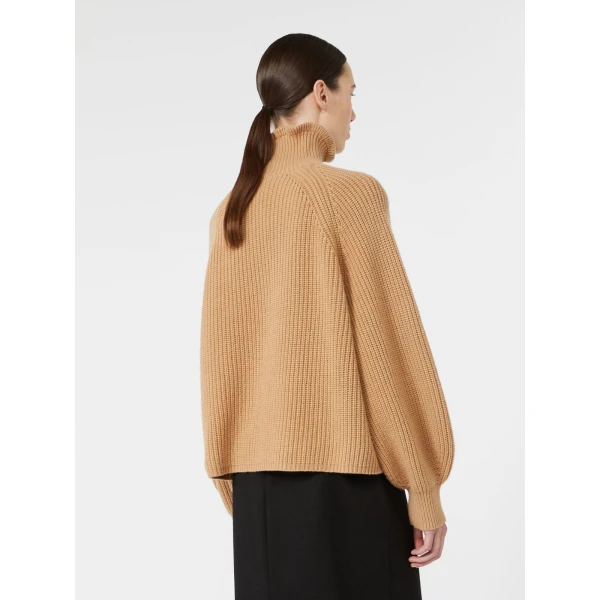Max Mara Pontile Wool and Cashmere Sweater in Camel | Sweaters | Coveti