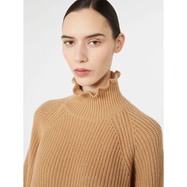 Max Mara Pontile Wool and Cashmere Sweater in Camel | Sweaters | Coveti