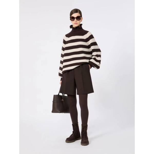 Max Mara Pontile Wool and Cashmere Sweater in Dark Brown | Sweaters | Coveti