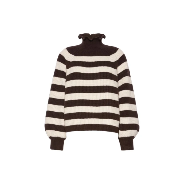 Pontile Wool and Cashmere Sweater in Dark Brown