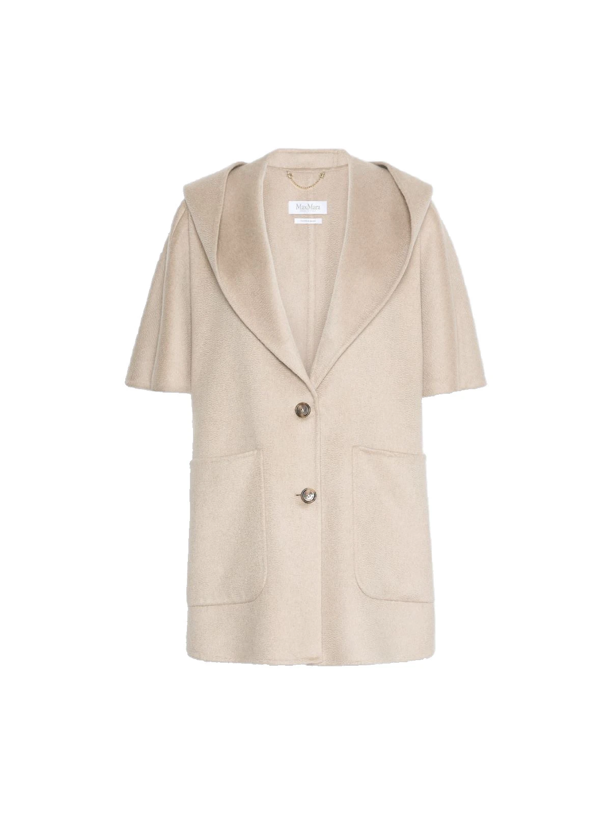Max Mara Popoli Cashmere Drap Hooded Cape in Beige Max Mara Popoli Cashmere Drap Hooded Cape in Beige | Women | Coveti