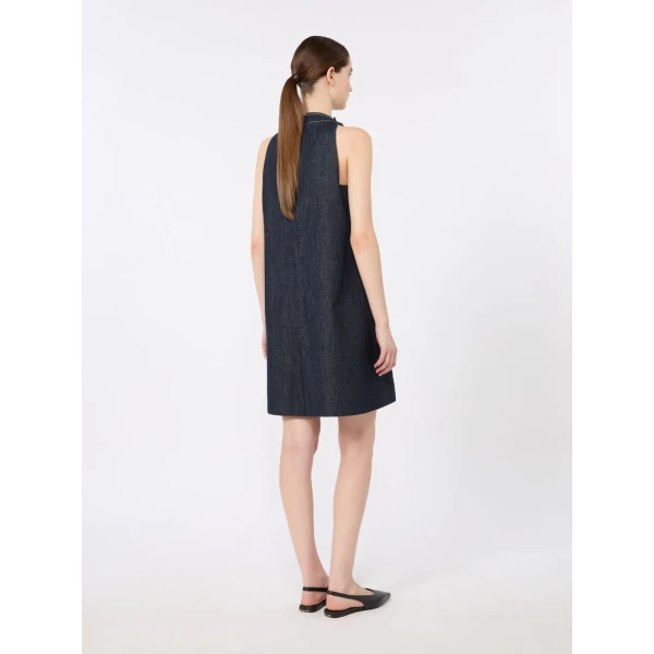 Max Mara Portici Sleeveless Denim Mini Dress in Ultramarine | Mini Dresses | Coveti