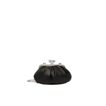 Max Mara Prati Small Sheepskin Pasticcino Bag in Black | Clutch Bags | Coveti