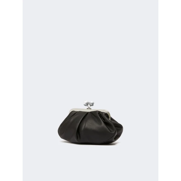 Max Mara Prati Small Sheepskin Pasticcino Bag in Black | Clutch Bags | Coveti