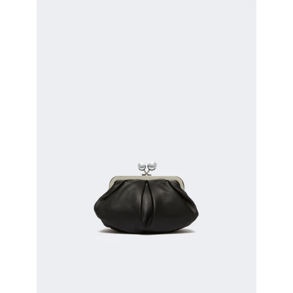 Max Mara Prati Small Sheepskin Pasticcino Bag in Black | Clutch Bags | Coveti