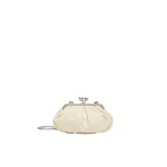 Max Mara Prati Small Sheepskin Pasticcino Bag in Ivory | Clutch Bags | Coveti